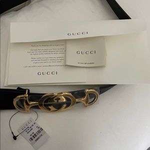 BRAND NEW GUCCI BELT black & gold